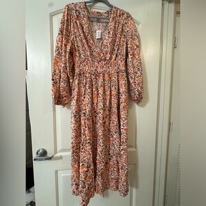 New with tags long sleeve midi/maxi floral pattern dress